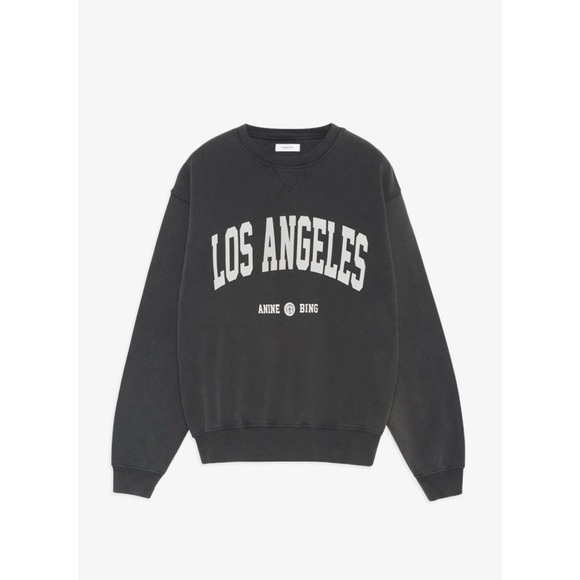 Anine Bing Tops - Anine Bing “Ramona” sweatshirt Los Angeles in washed black, size small